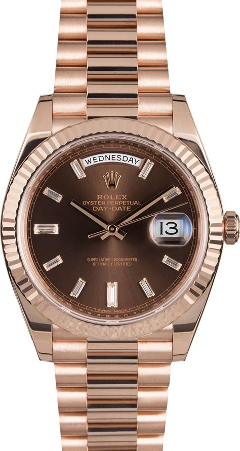 rolex day date rose gold diamonds president|pre owned rolex president 40mm.